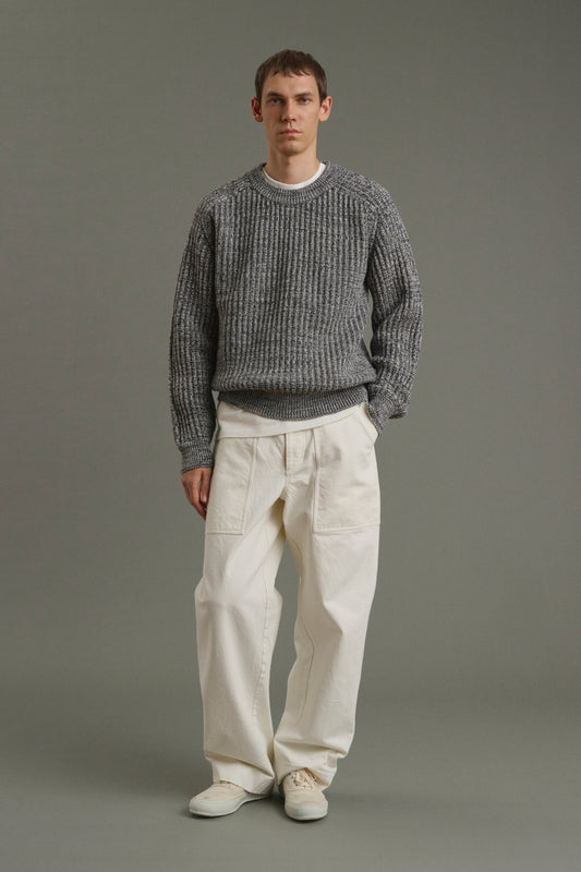 Pull Osma - Écru/Anthracite - Laine - Homme
