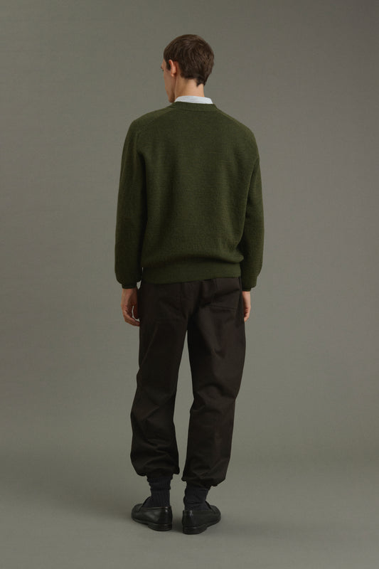Pull Themo - Vert Foncé - Laine - Homme