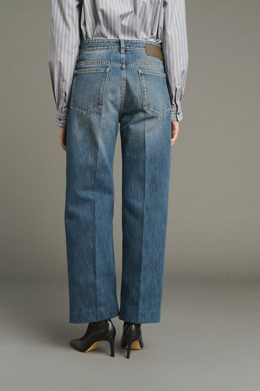 Jean Jerry - Denim Bleu Délavé - Coton - Femme