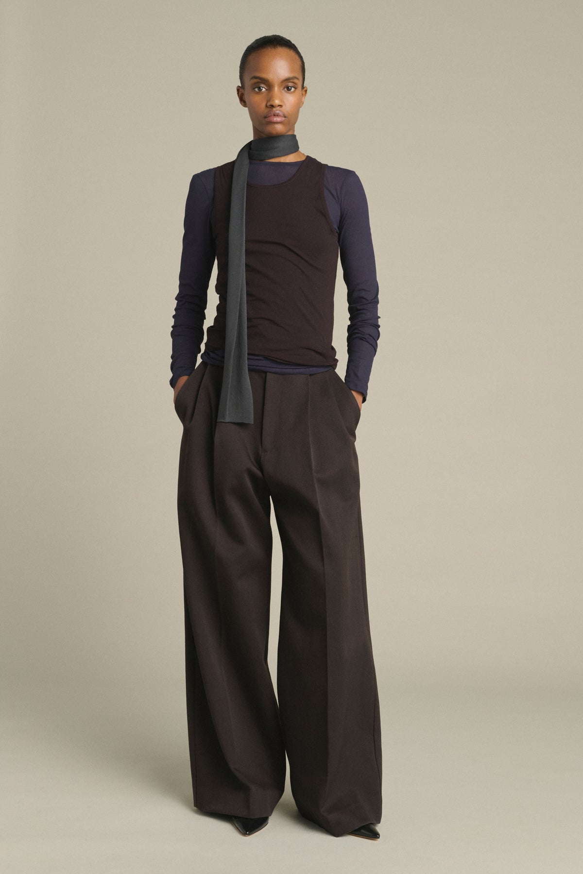 Écharpe Kola - Gris Anthracite Jersey de Coton - Soeur