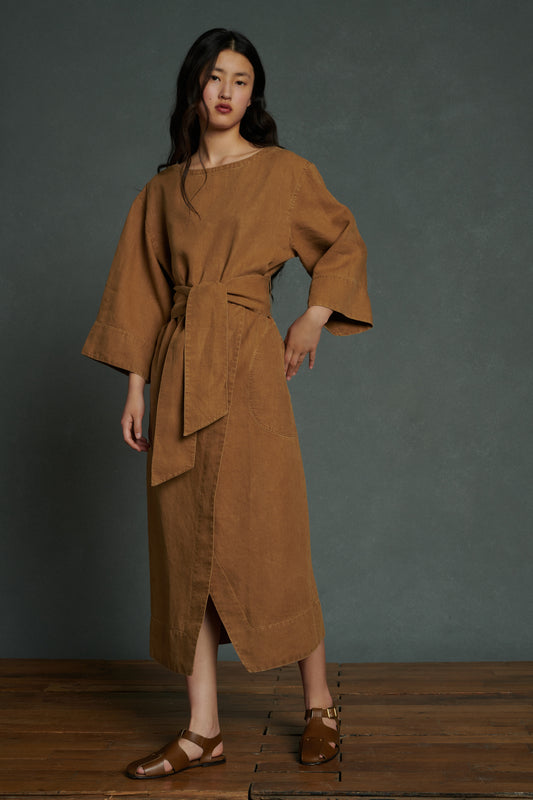 Robe Vercors - Camel - Lin - Femme