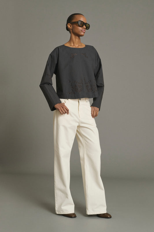 Hansel Blouse - Anthracite Grey - Cotton - Women