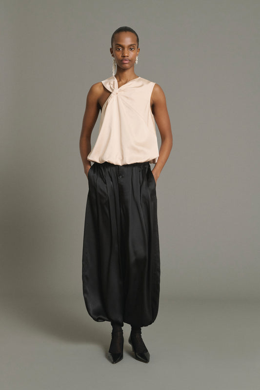Pantalon Leopold - Noir - Soie - Femme