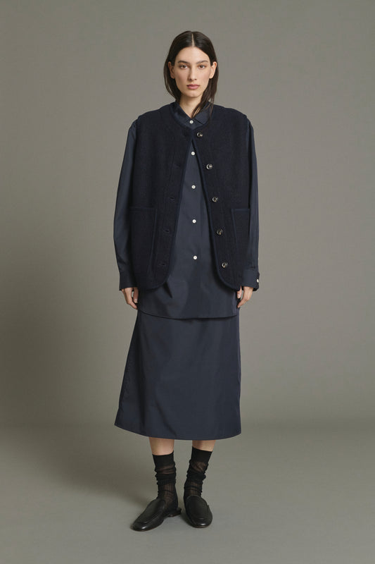 Veste Chicago - Navy Laine Bouillie Femme - Soeur