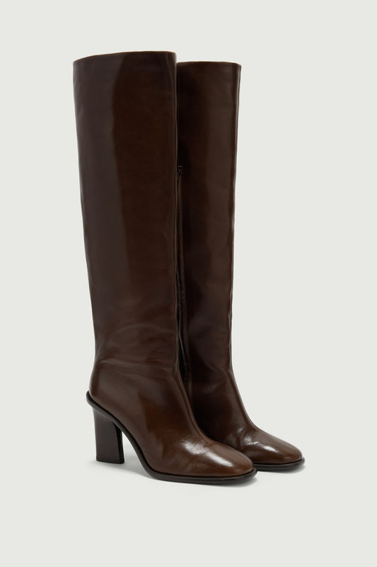Bottes Livia - Marron Foncé - Cuir - Femme
