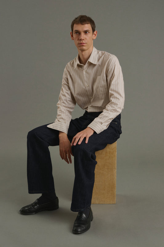 Chemise Glenn - Noisette/Écru - Coton - Homme