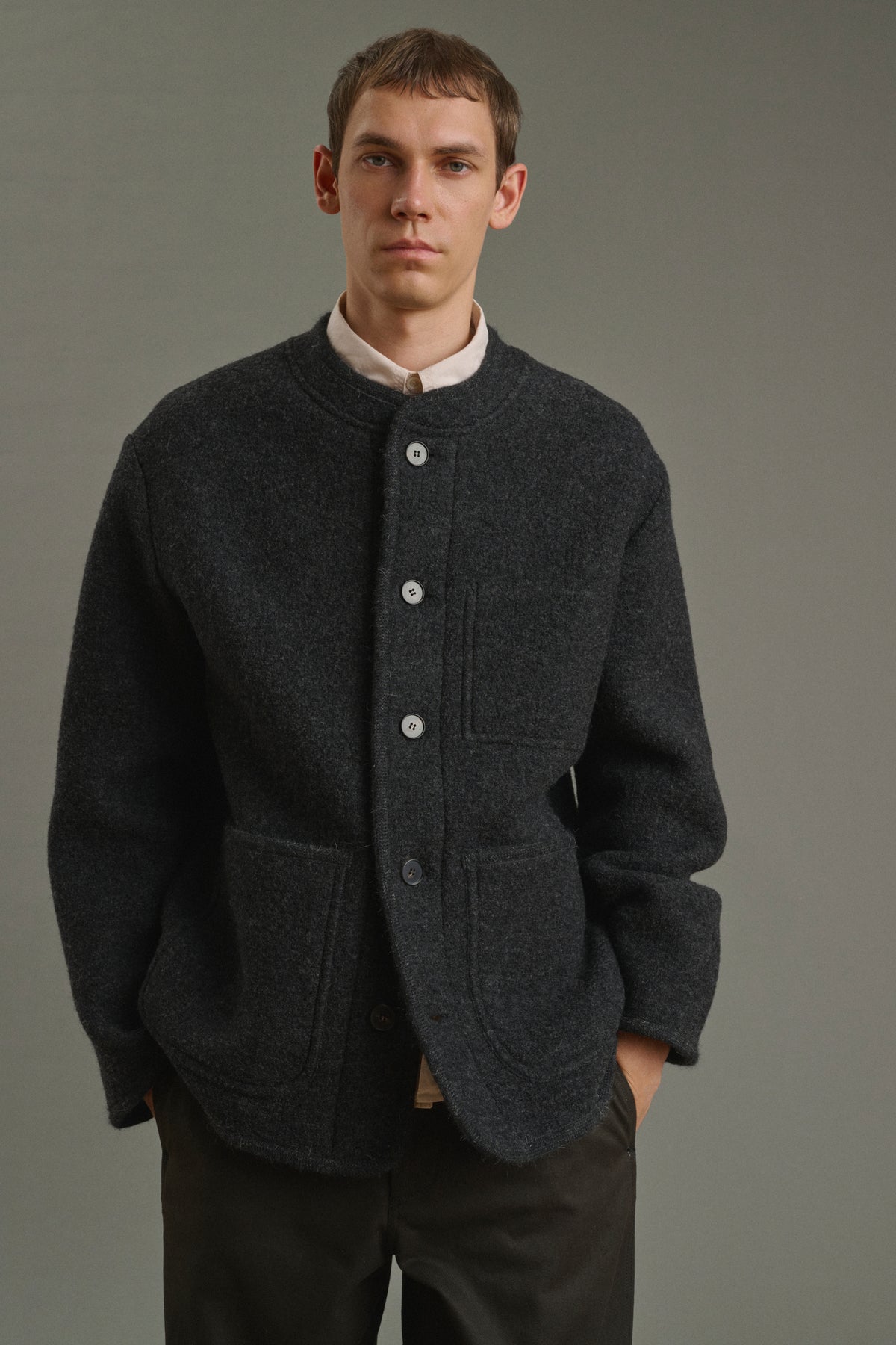 Aliocha jacket - Charcoal Grey - Wool - Men vue 1