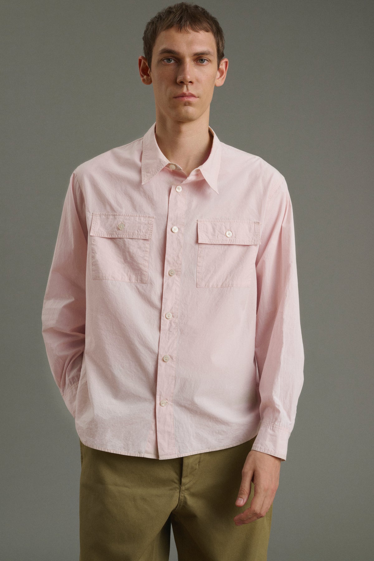 Shirt Isaac - Pale Pink - Cotton - Men vue 5