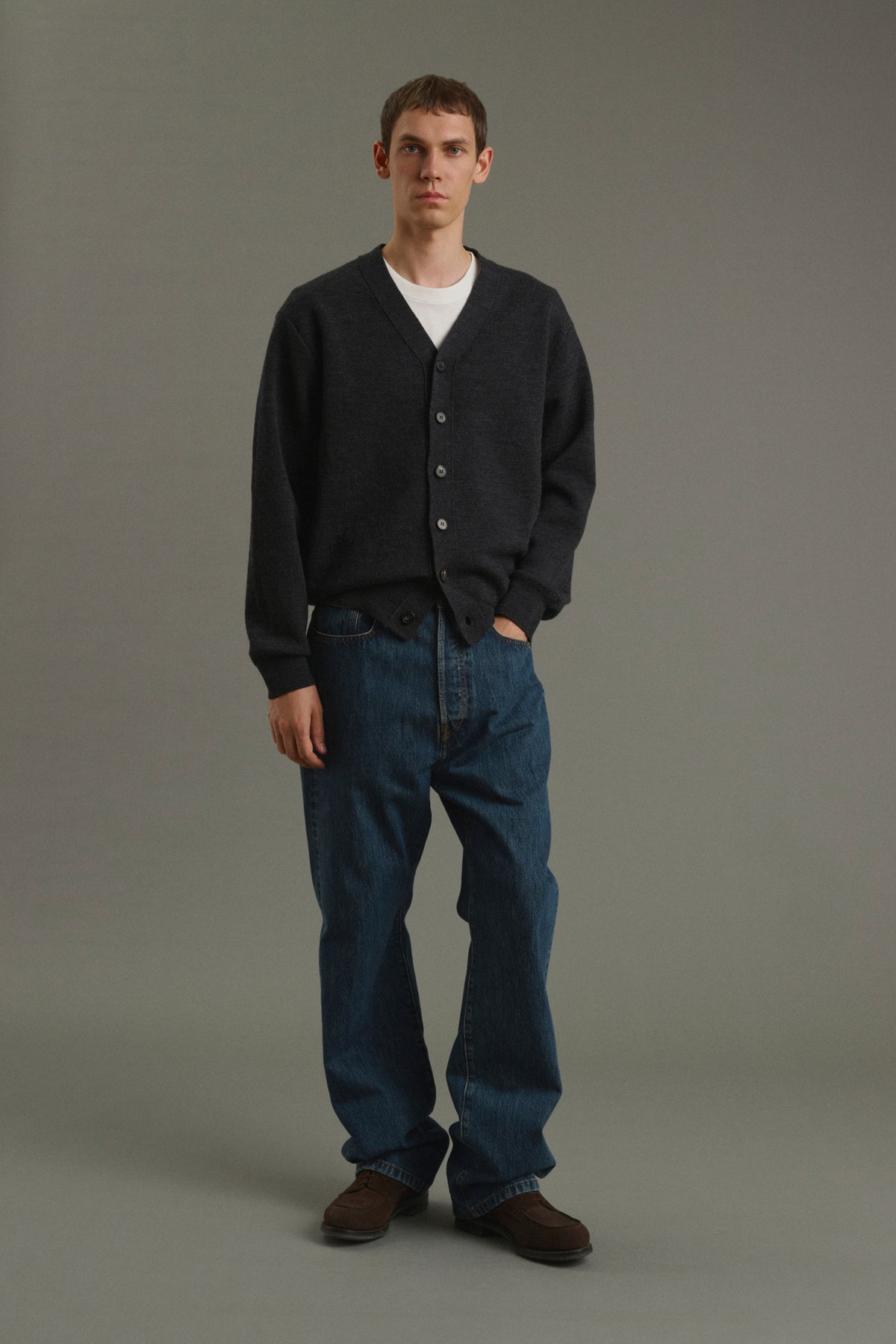 Cardigan Romeo - Gris Anthracite - Laine - Homme vue 4