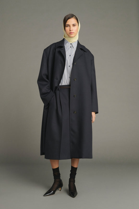 Liam Coat - Deep Navy - Wool - Women