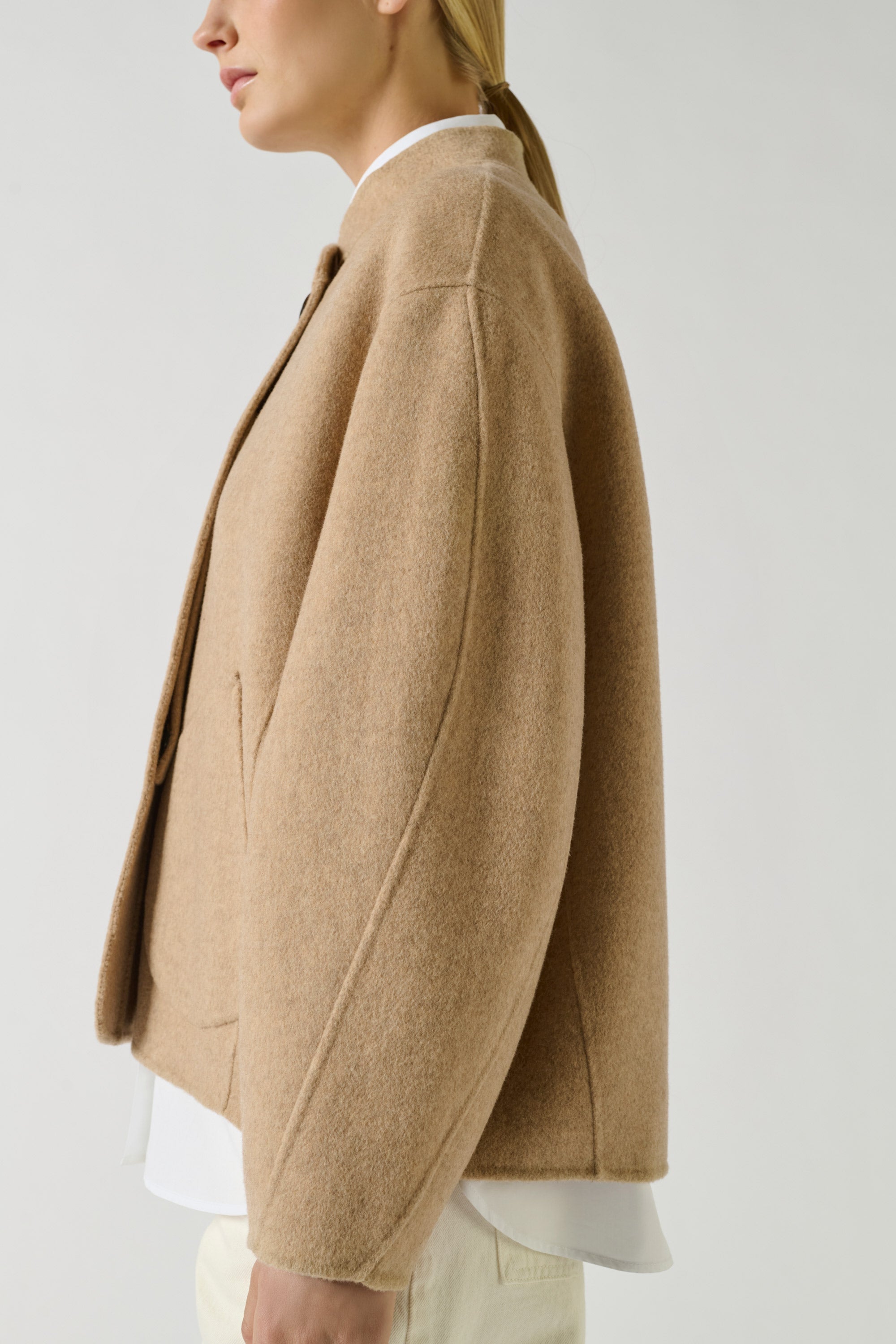 Windsor Coat - Heathered Beige - Wool - Woman - Delivery to