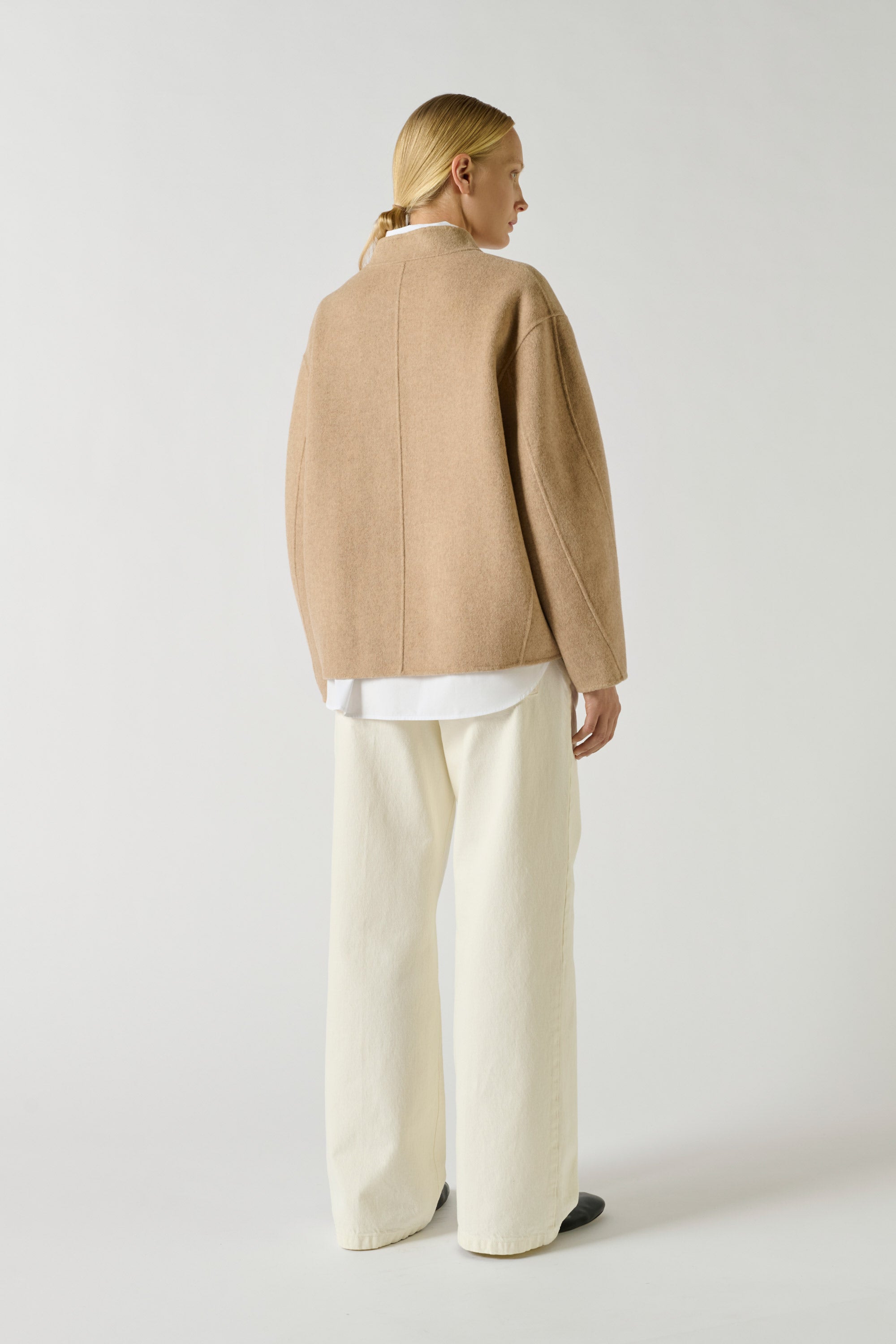 Windsor Coat - Heathered Beige - Wool - Woman - Delivery to