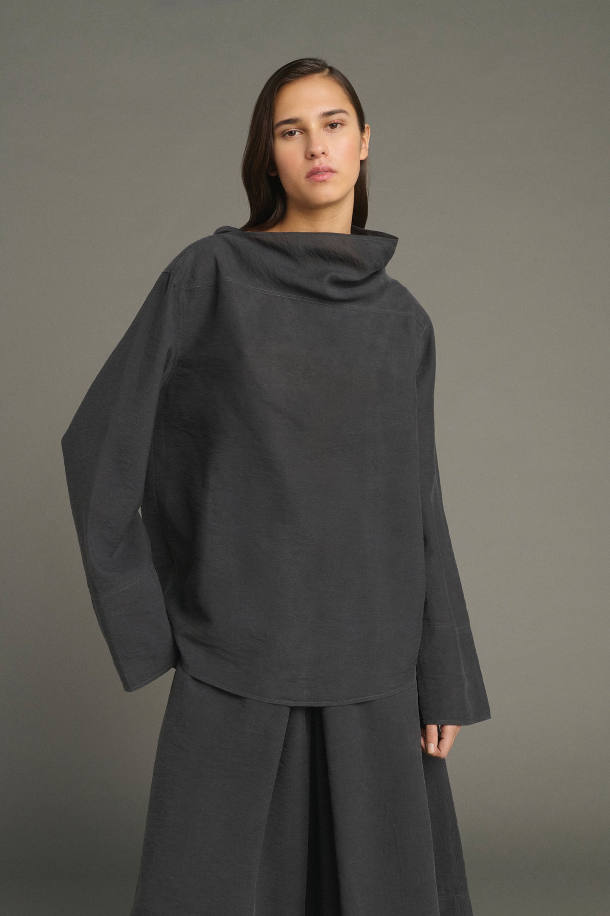 Blouse Laila - Gris Anthracite - Soie - Femme vue 1