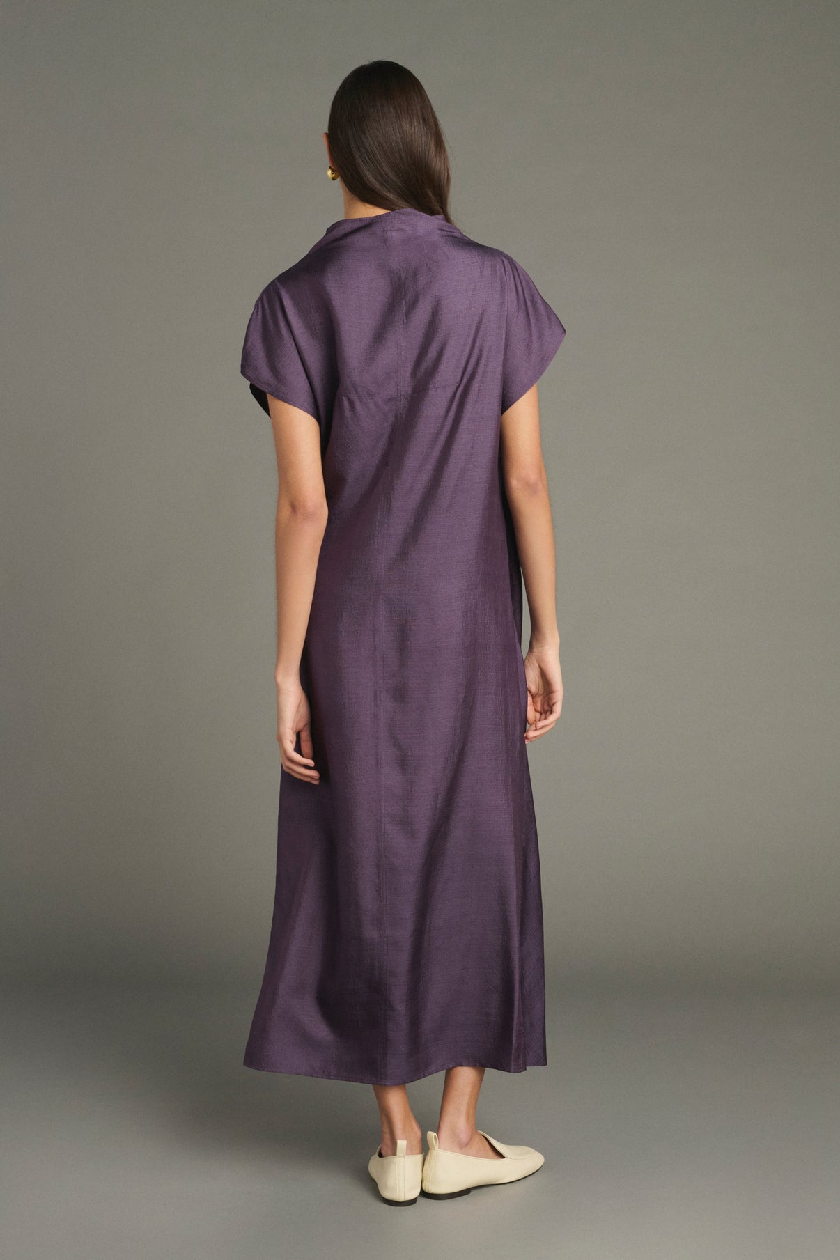 Robe Foggia - Violet - Soie - Femme vue 2