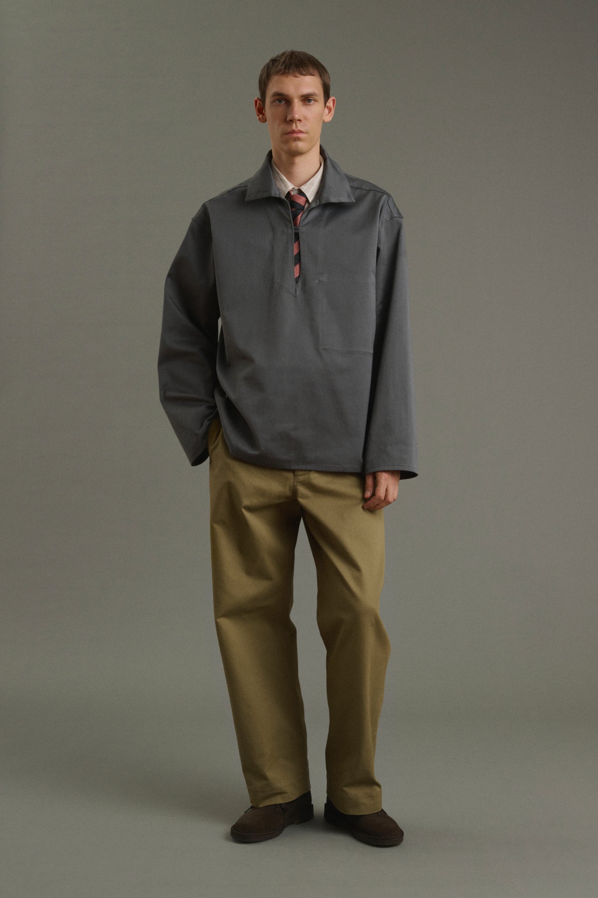 Pierre smock - Dark Grey - Cotton - Men vue 3