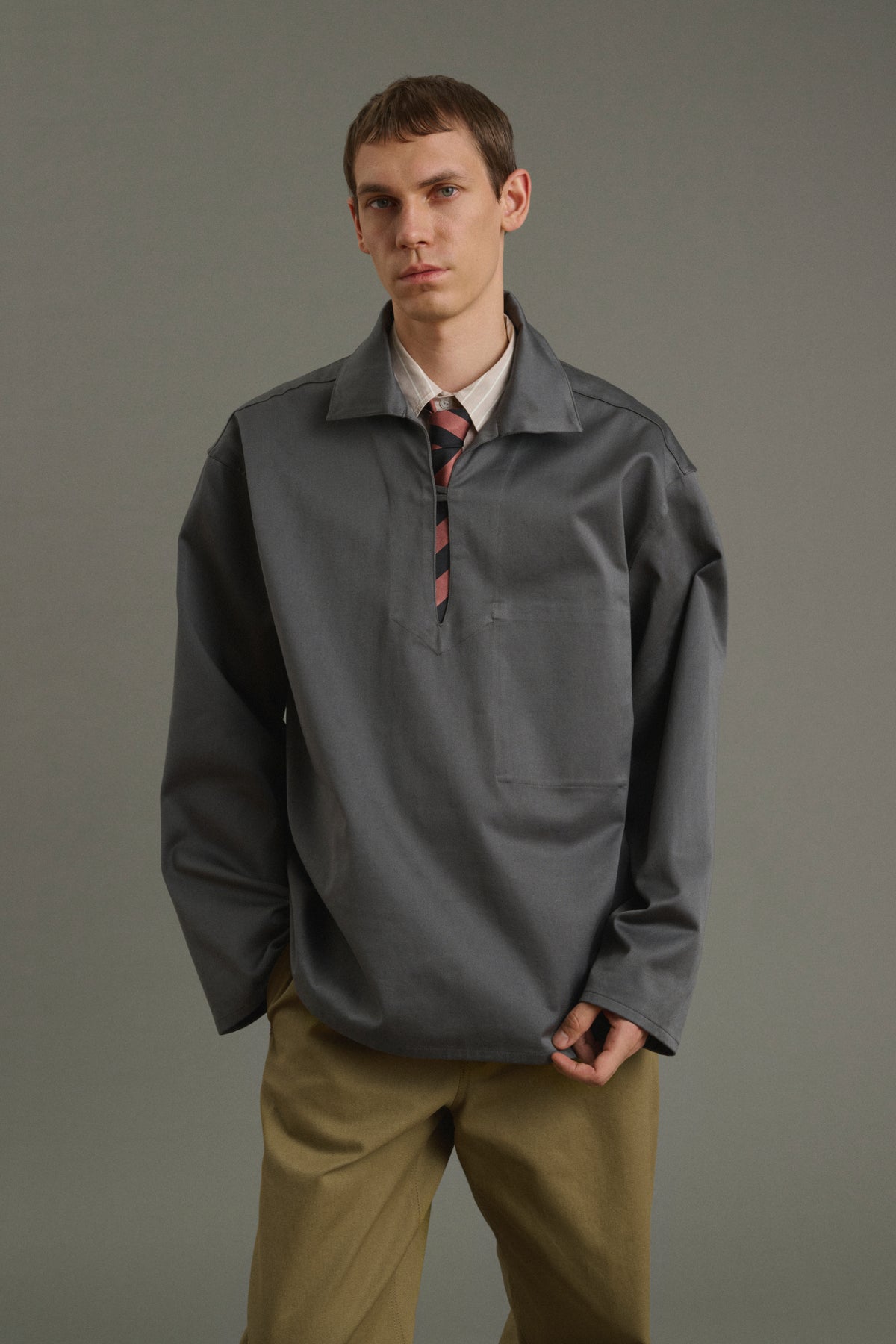 Pierre smock - Dark Grey - Cotton - Men vue 1