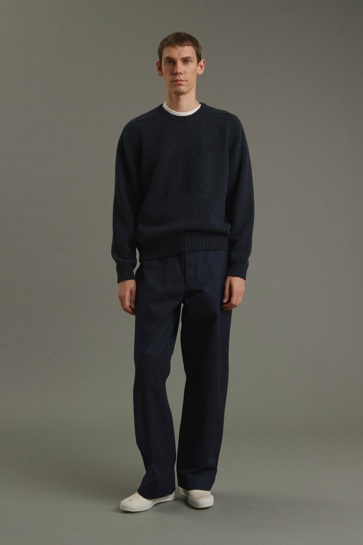 Isamu pullover - Heathered Navy - Wool - Men vue 3