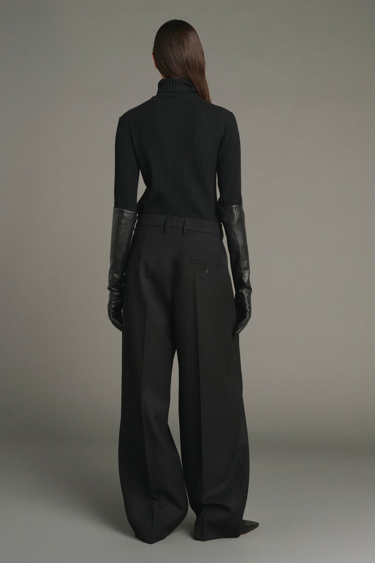 Pull Filao - Noir - Laine Mérinos - Femme vue 2