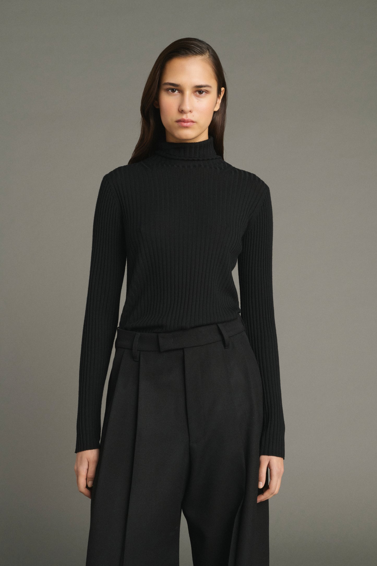 Pull Filao - Noir - Laine Mérinos - Femme