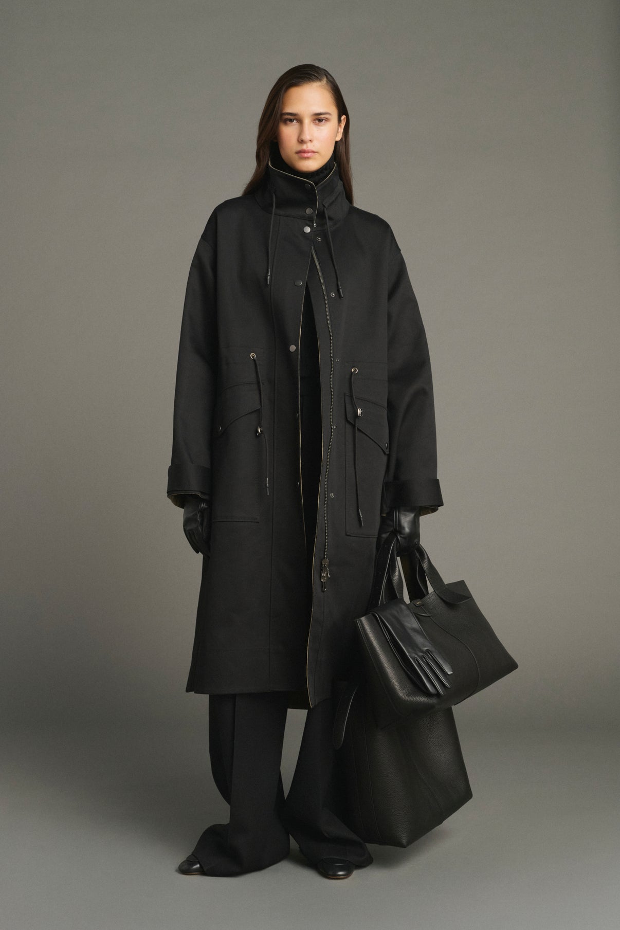 Manteau Luce - Noir/Beige - Coton - Femme vue 1