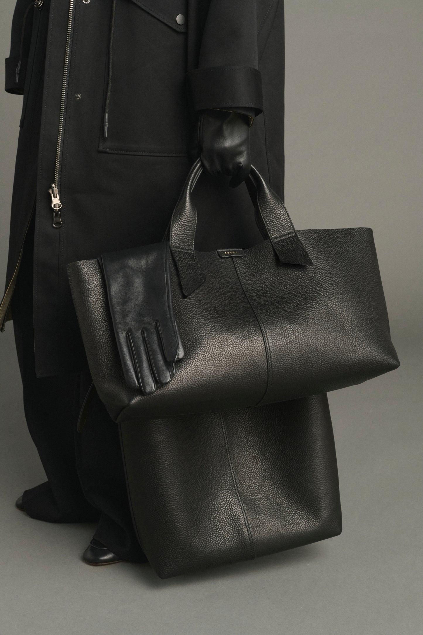 Sac Suave - Noir Cuir Grainé Baguette - Soeur