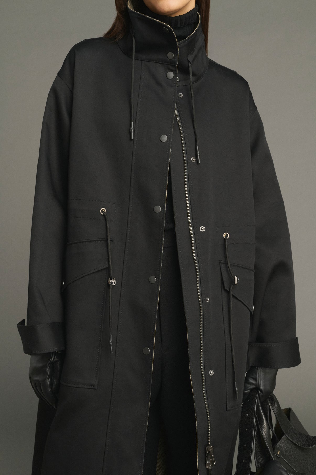 Manteau Luce - Noir/Beige - Coton - Femme vue 3