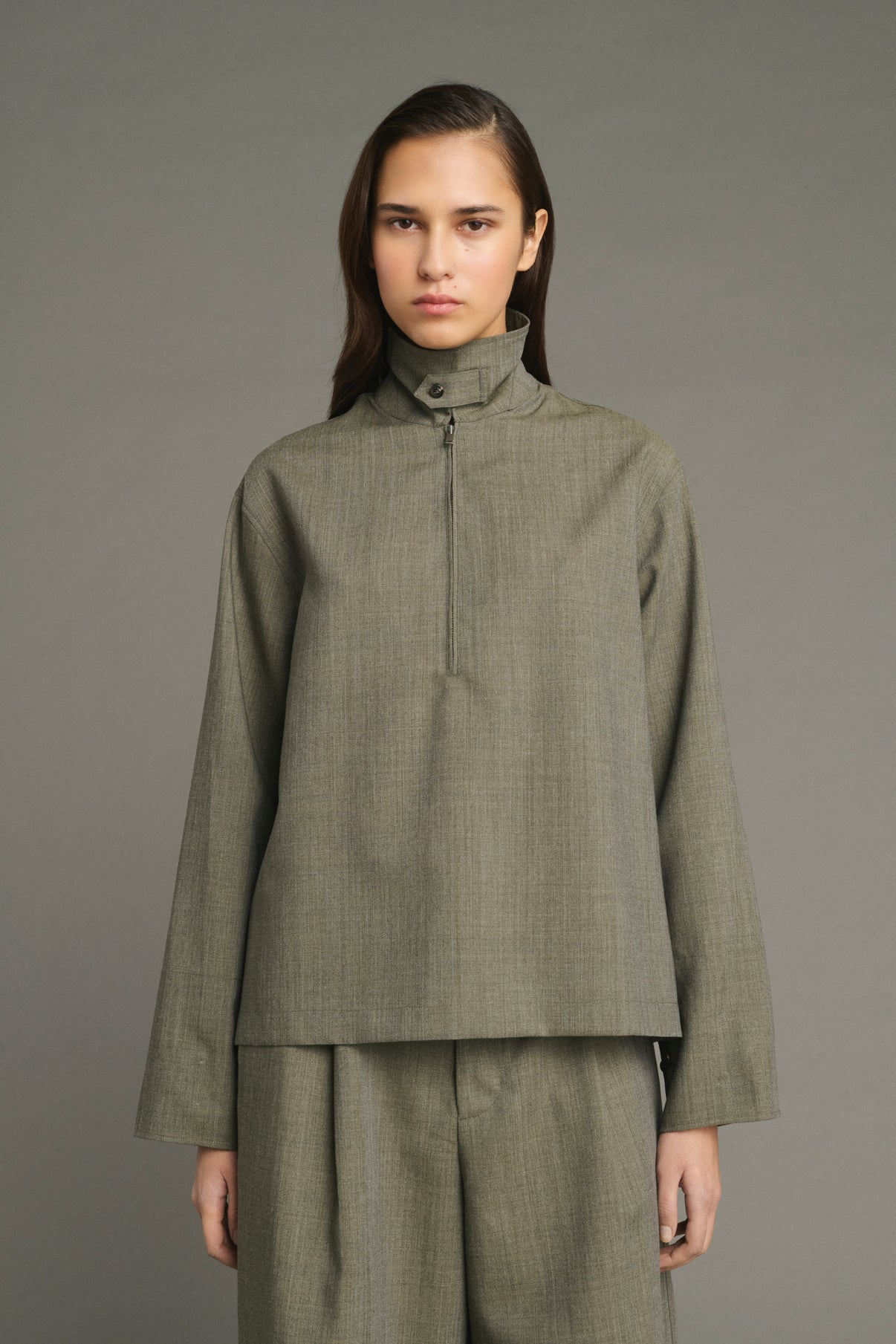 Jessie Blouse - Sage Green - Wool - Women vue 4