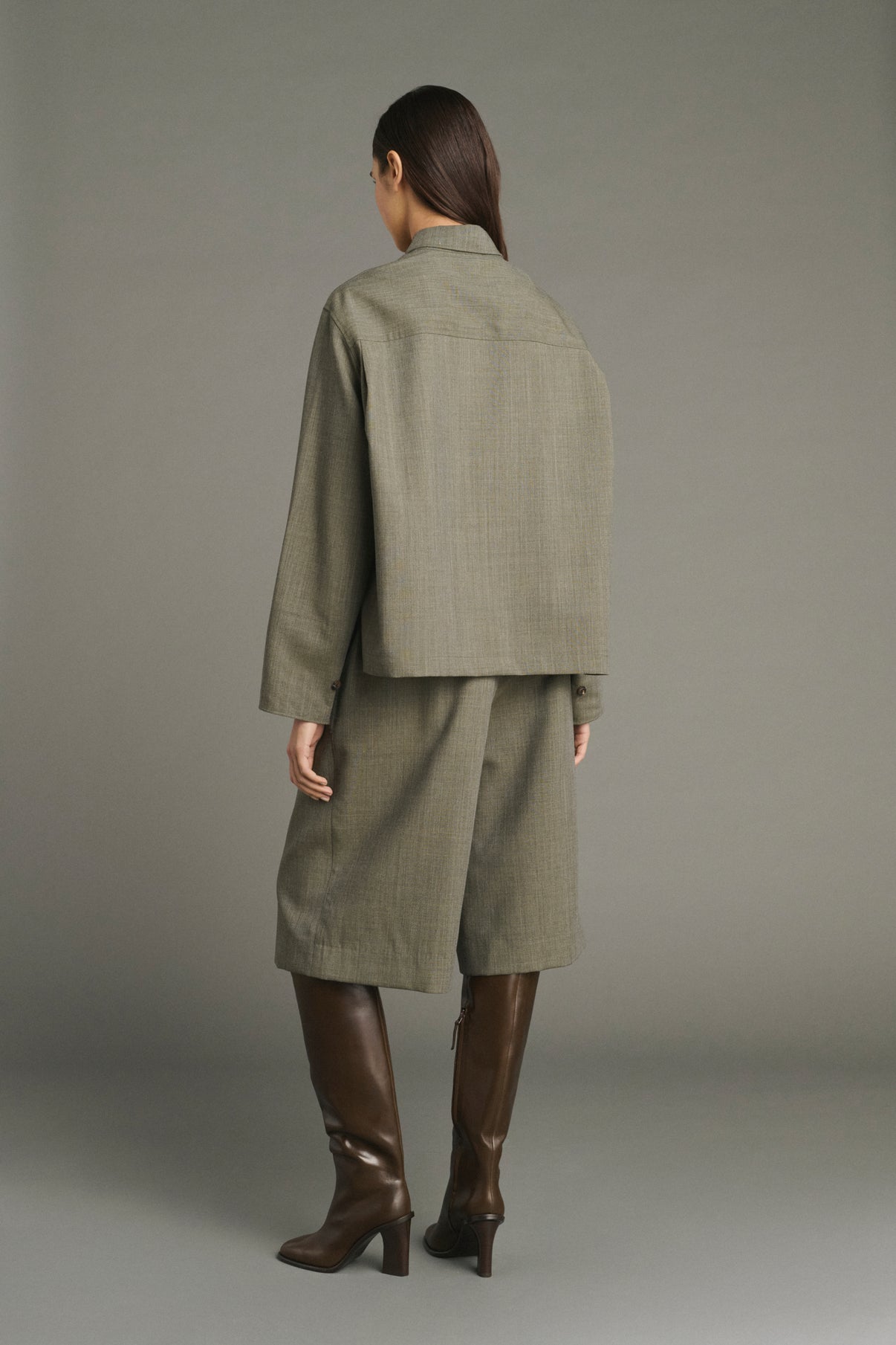 Bermuda Louison - Vert De Gris - Laine - Femme vue 2