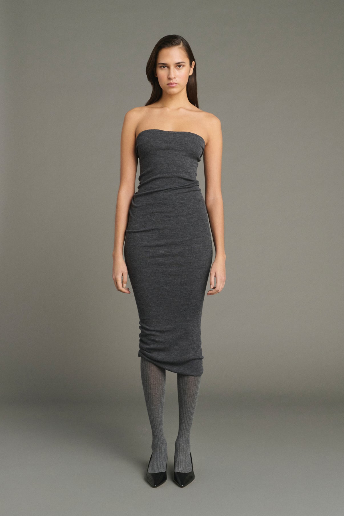 Dress Lilia - Anthracite Grey - Wool - Women vue 1