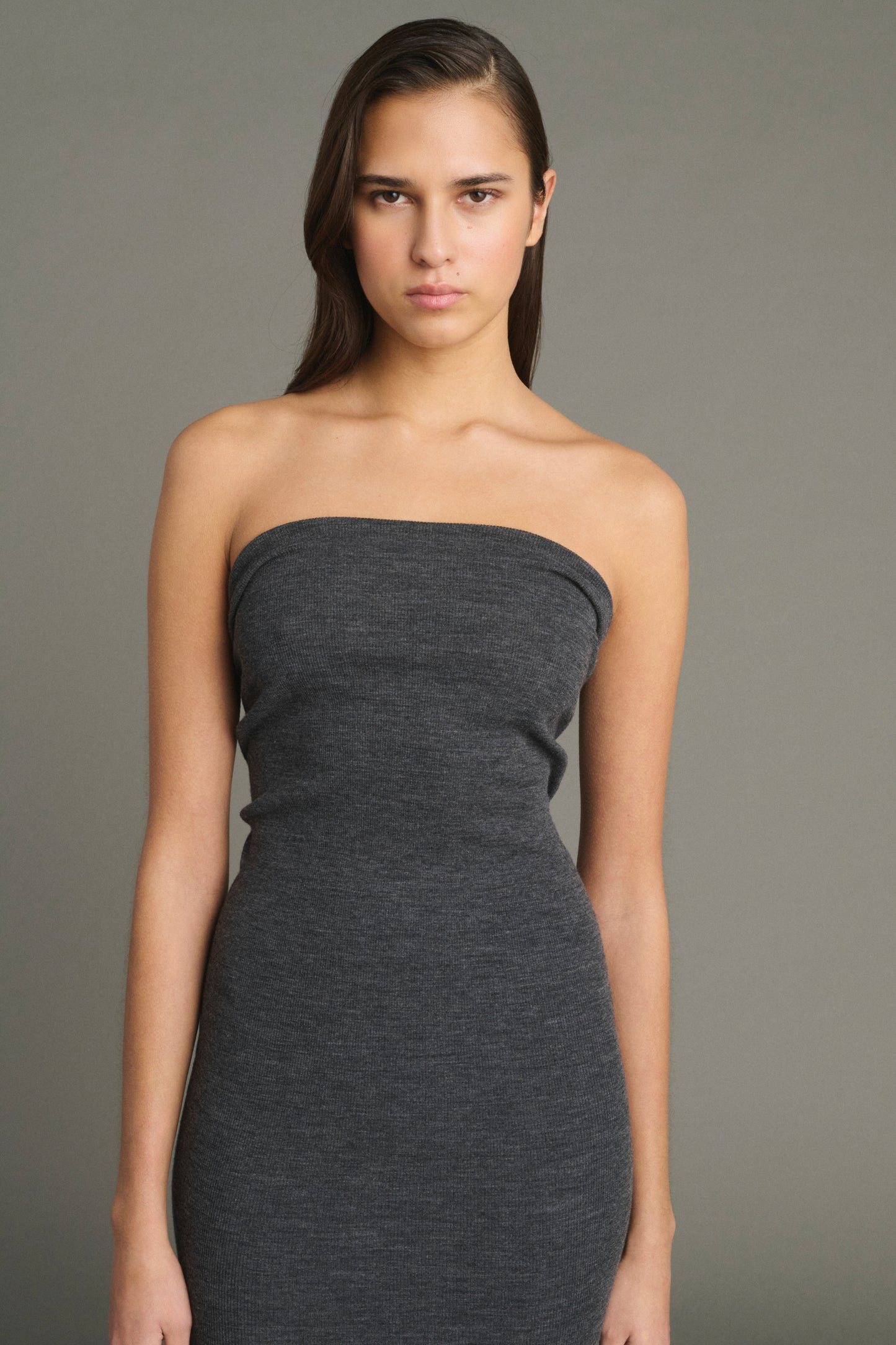 Dress Lilia - Anthracite Grey - Wool - Women