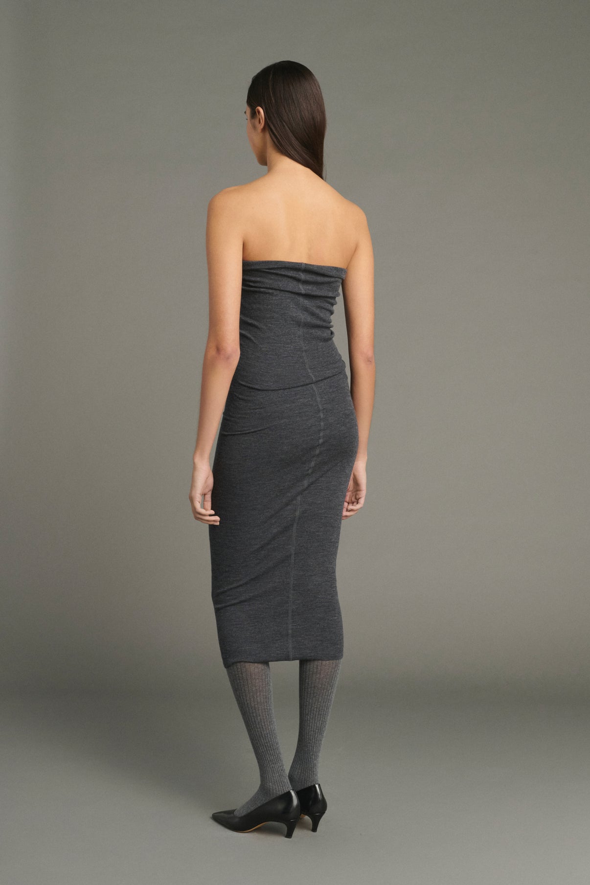Dress Lilia - Anthracite Grey - Wool - Women vue 2