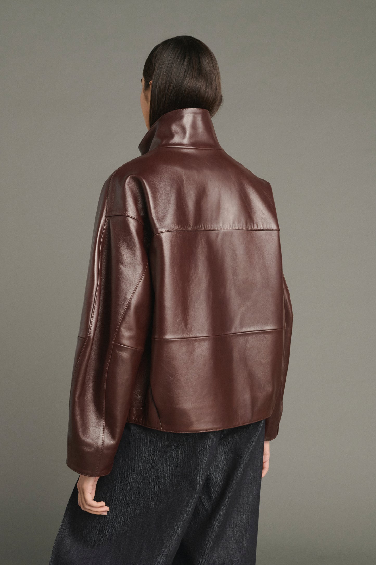 Veste Gamma - Bordeaux - Cuir - Femme