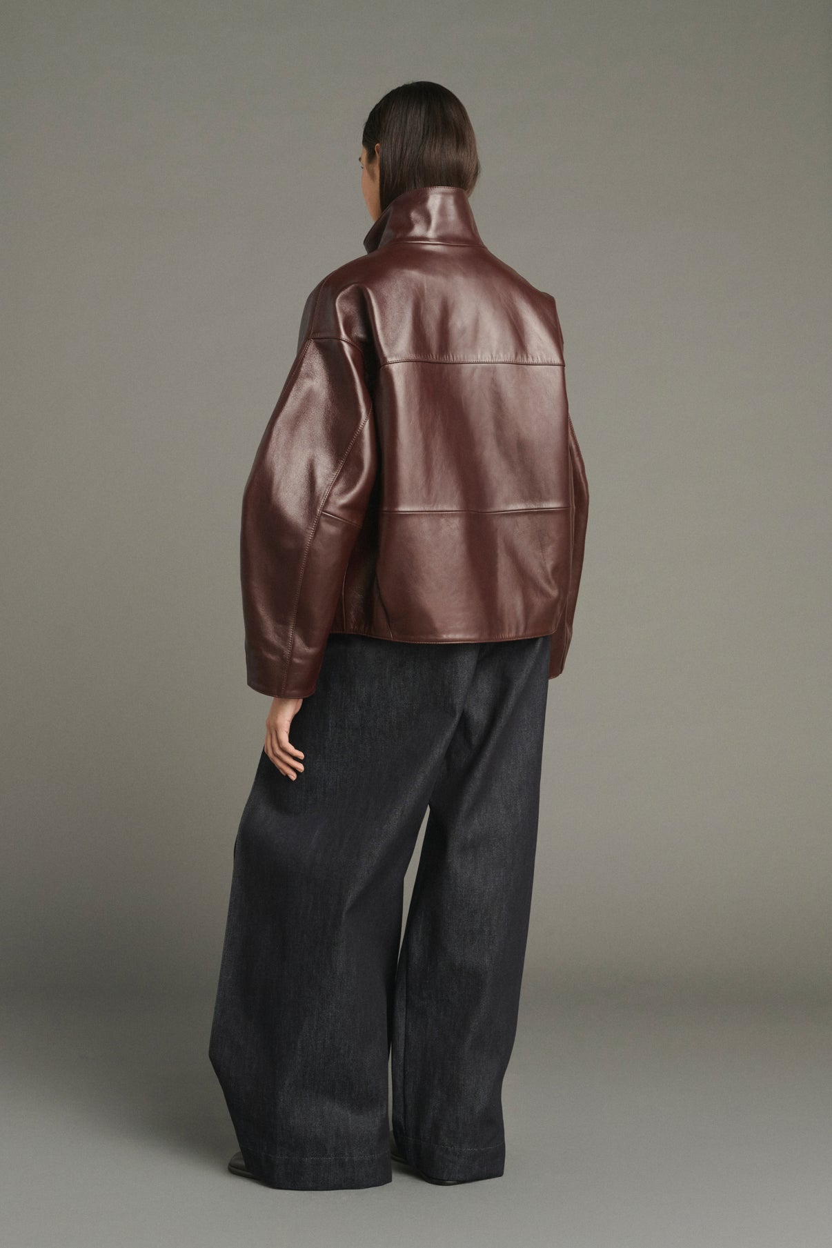 Veste Gamma - Bordeaux - Cuir - Femme vue 2