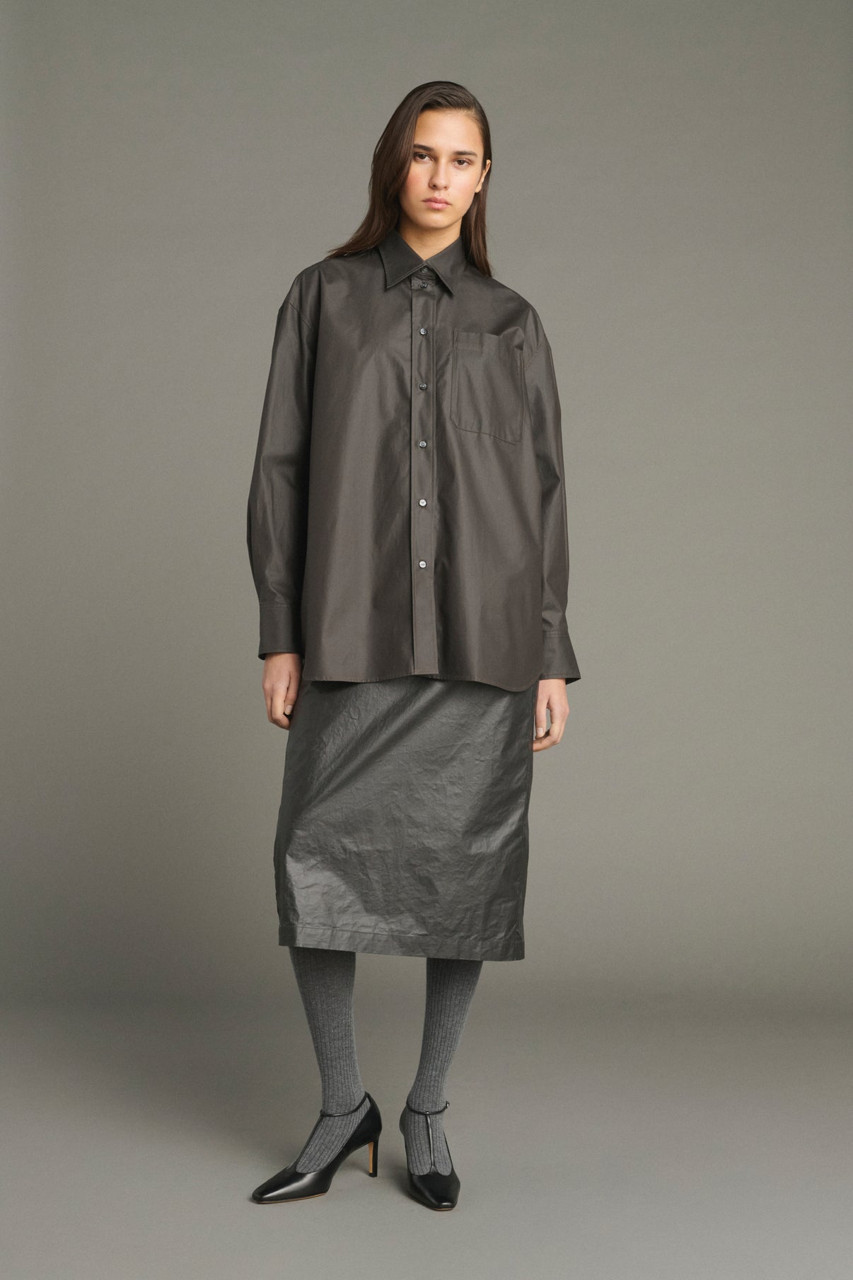 Carlotta Shirt - Dark Brown - Cotton - Women vue 1