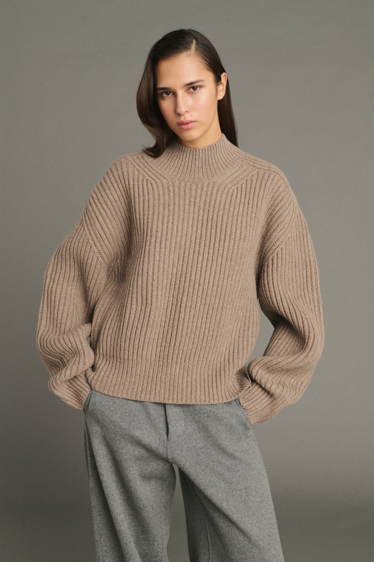 Pull Flamand - Beige Chiné - Laine Mérinos - Femme vue 1