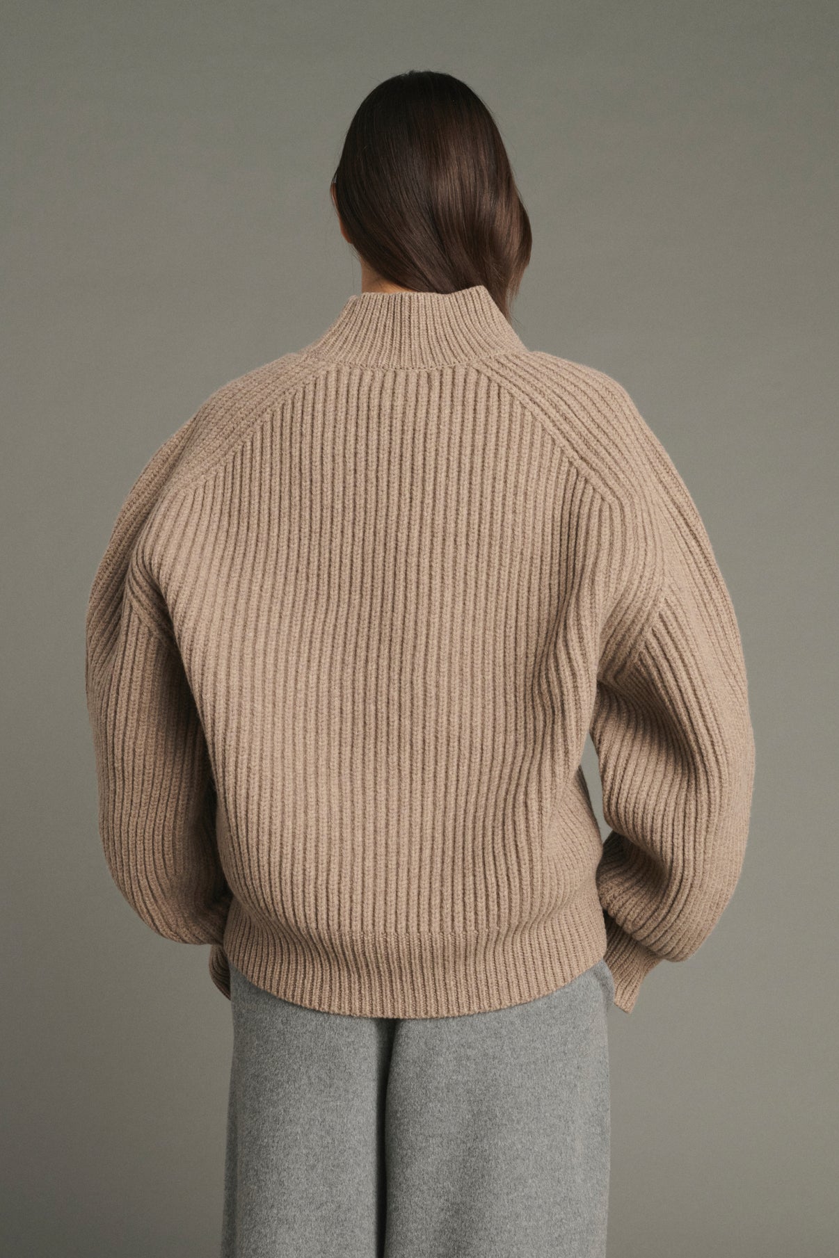 Pull Flamand - Beige Chiné - Laine Mérinos - Femme vue 2