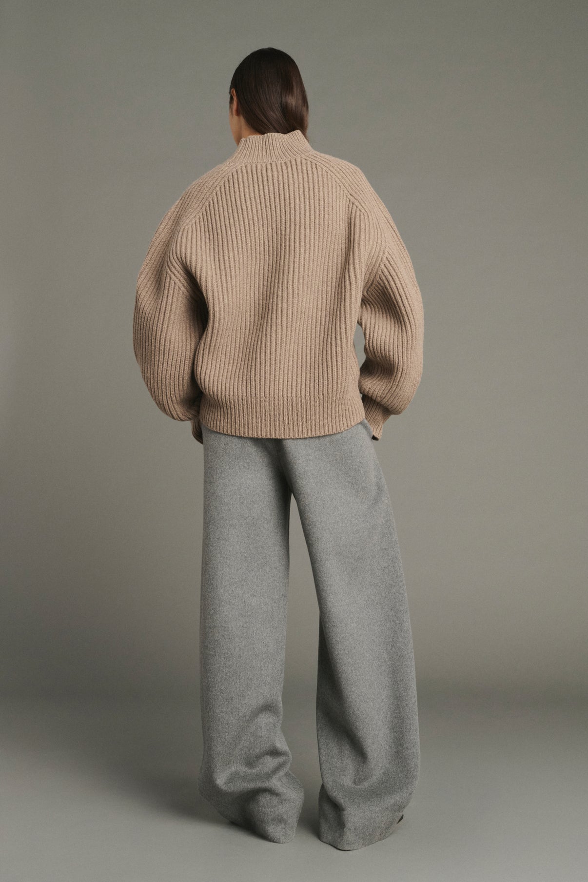 Pull Flamand - Beige Chiné - Laine Mérinos - Femme vue 4