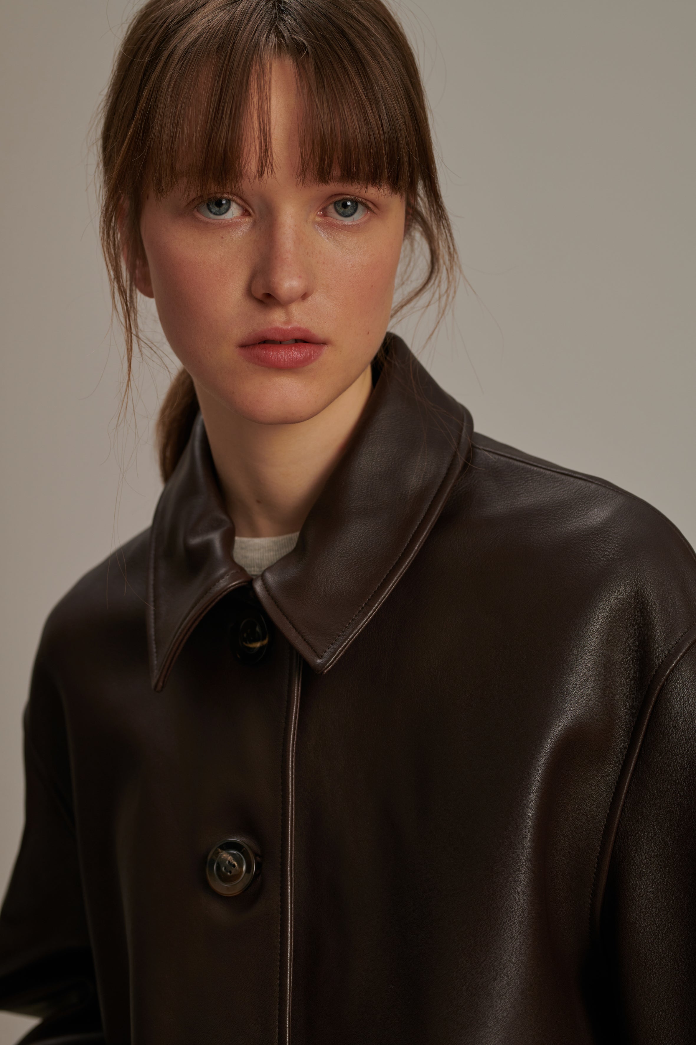 Veste Vincenzo Marron Cuir Femme