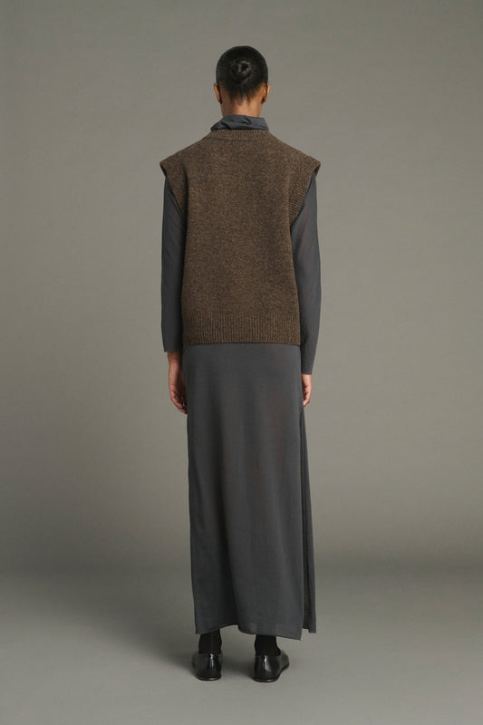 Karl pullover - Heathered Brown - Merino Wool - Women
