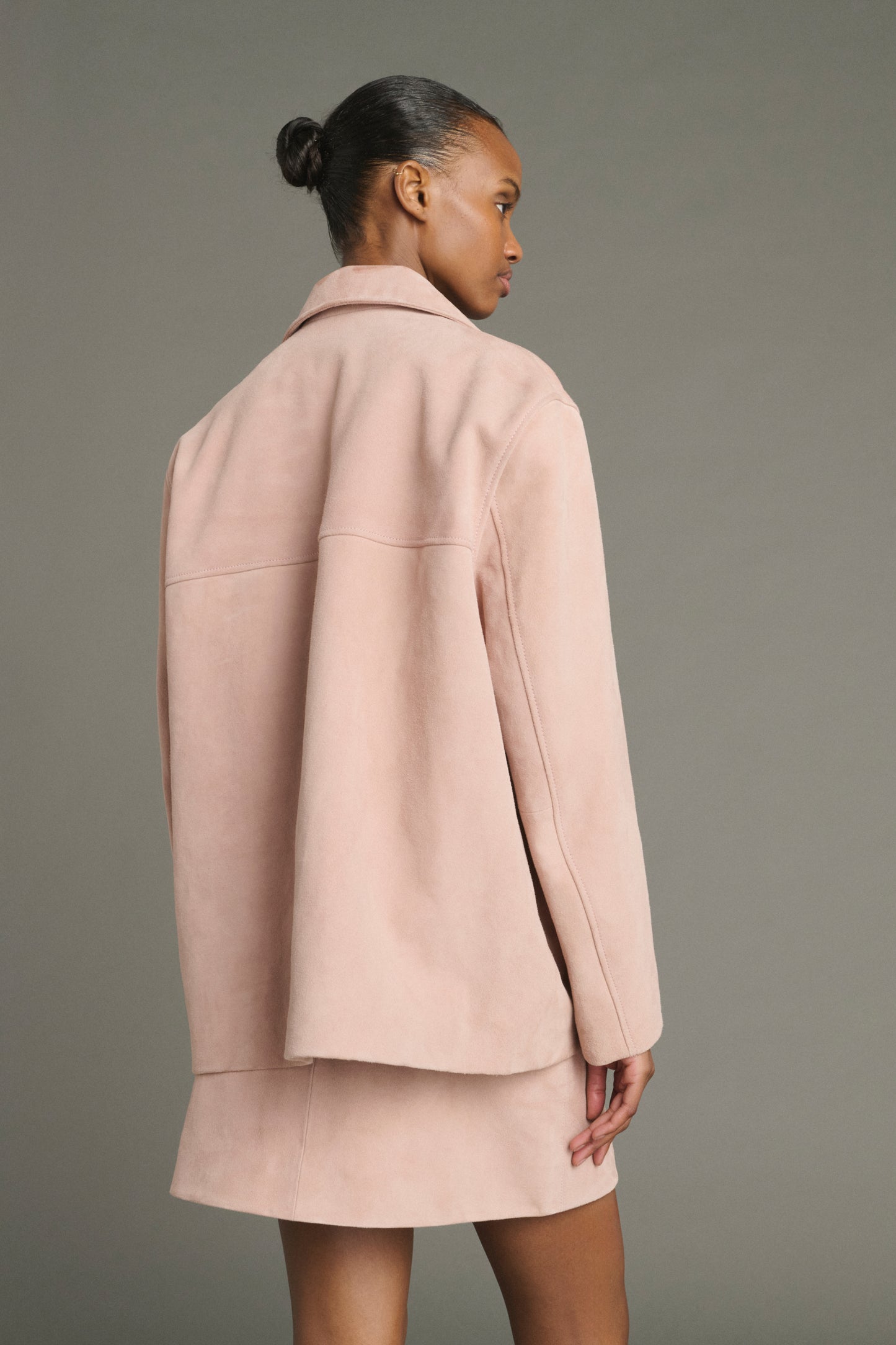 Veste Lorenzo - Vieux Rose - Cuir - Femme