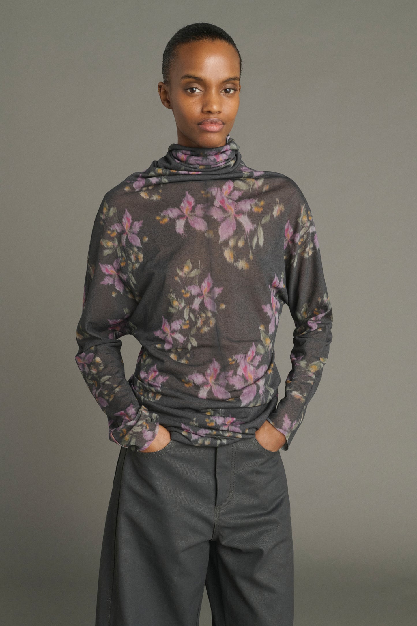 Tee-Shirt Lisia - Anthracite/Violet - Coton - Femme