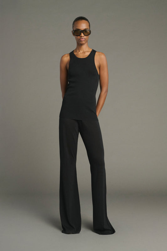 Pantalon Kyle - Noir Laine et Soie Flare Femme - Soeur
