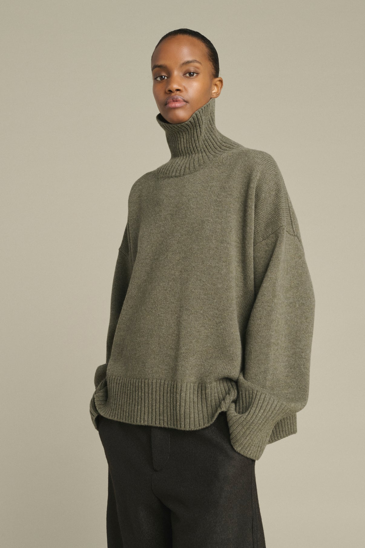 Pull William - Gris Chiné - Laine Mérinos - Femme vue 3