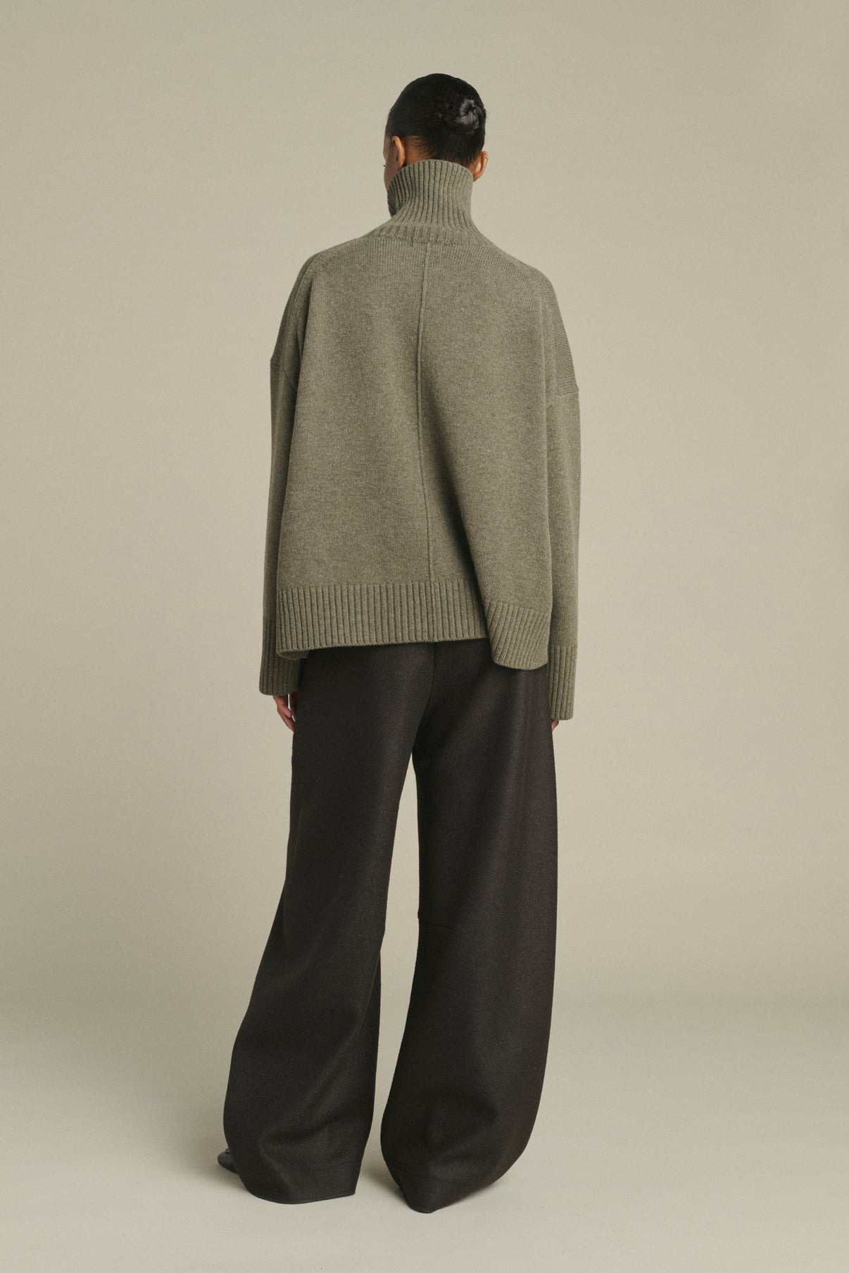 Pull William - Gris Chiné - Laine Mérinos - Femme vue 2