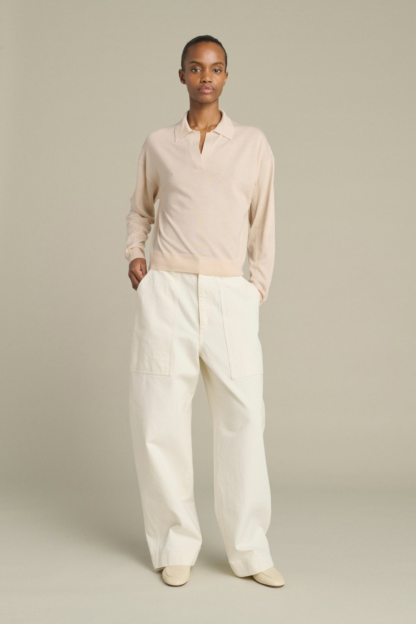 Pull Fleming - Rose Poudré - Laine Mérinos - Femme