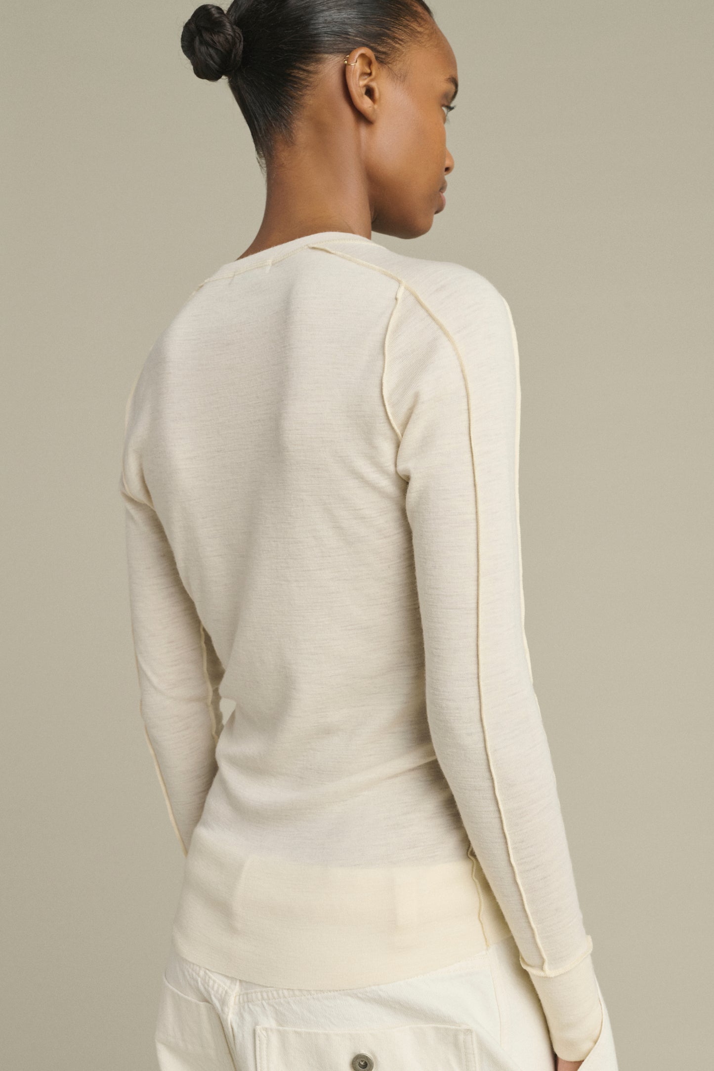 Tee-Shirt Laos - Écru - Laine - Femme