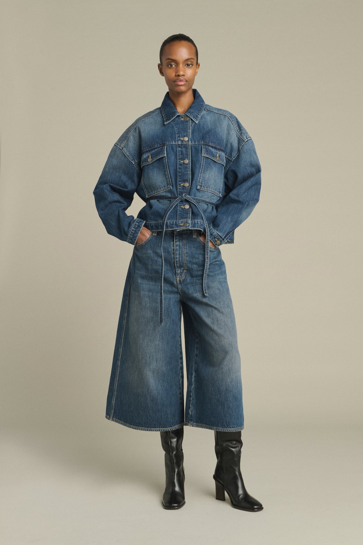 Bermuda Joyce - Denim Bleu Délavé - Coton - Femme vue 1