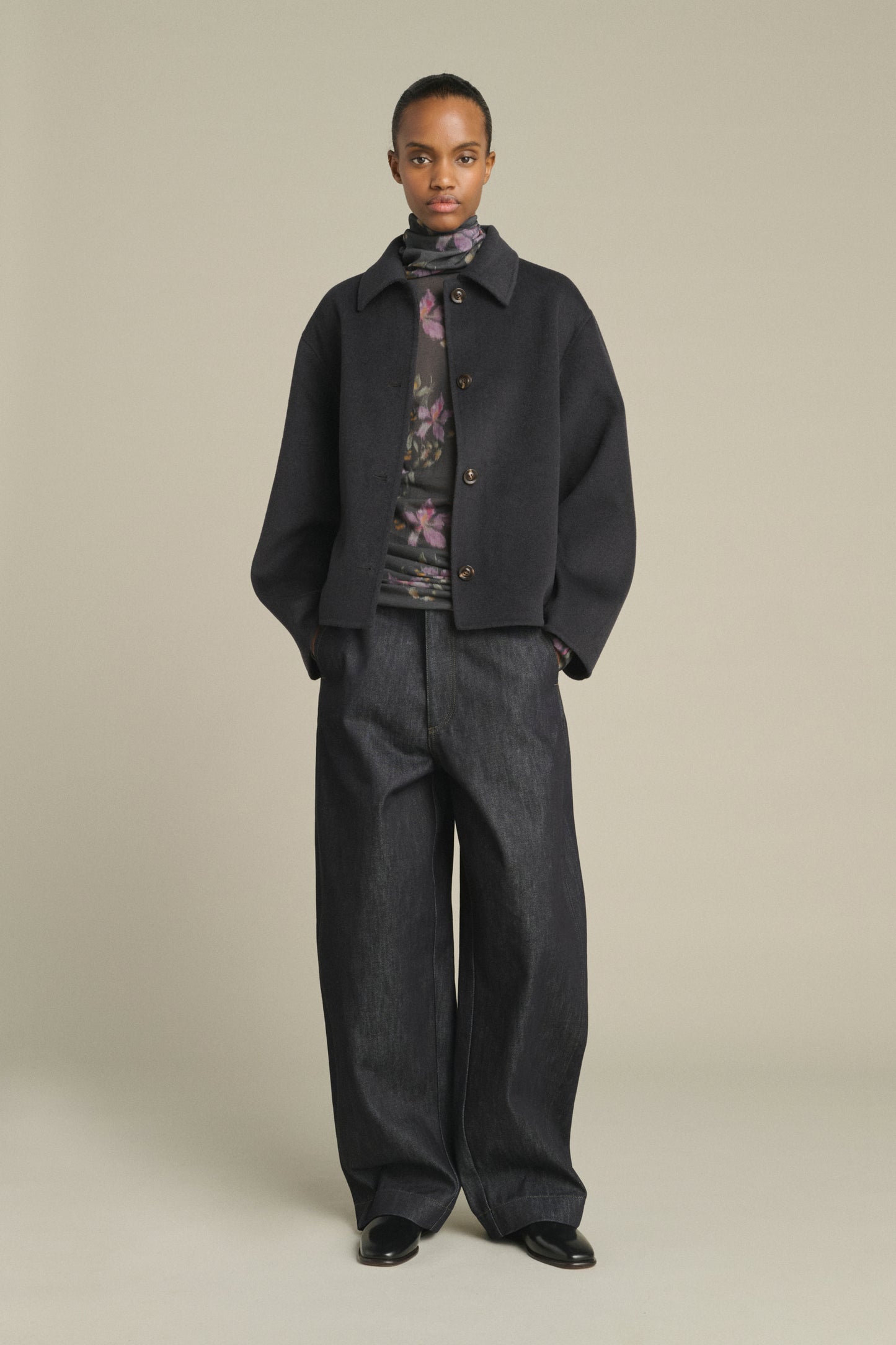 Coat Gyoda - Charcoal - Wool - Women