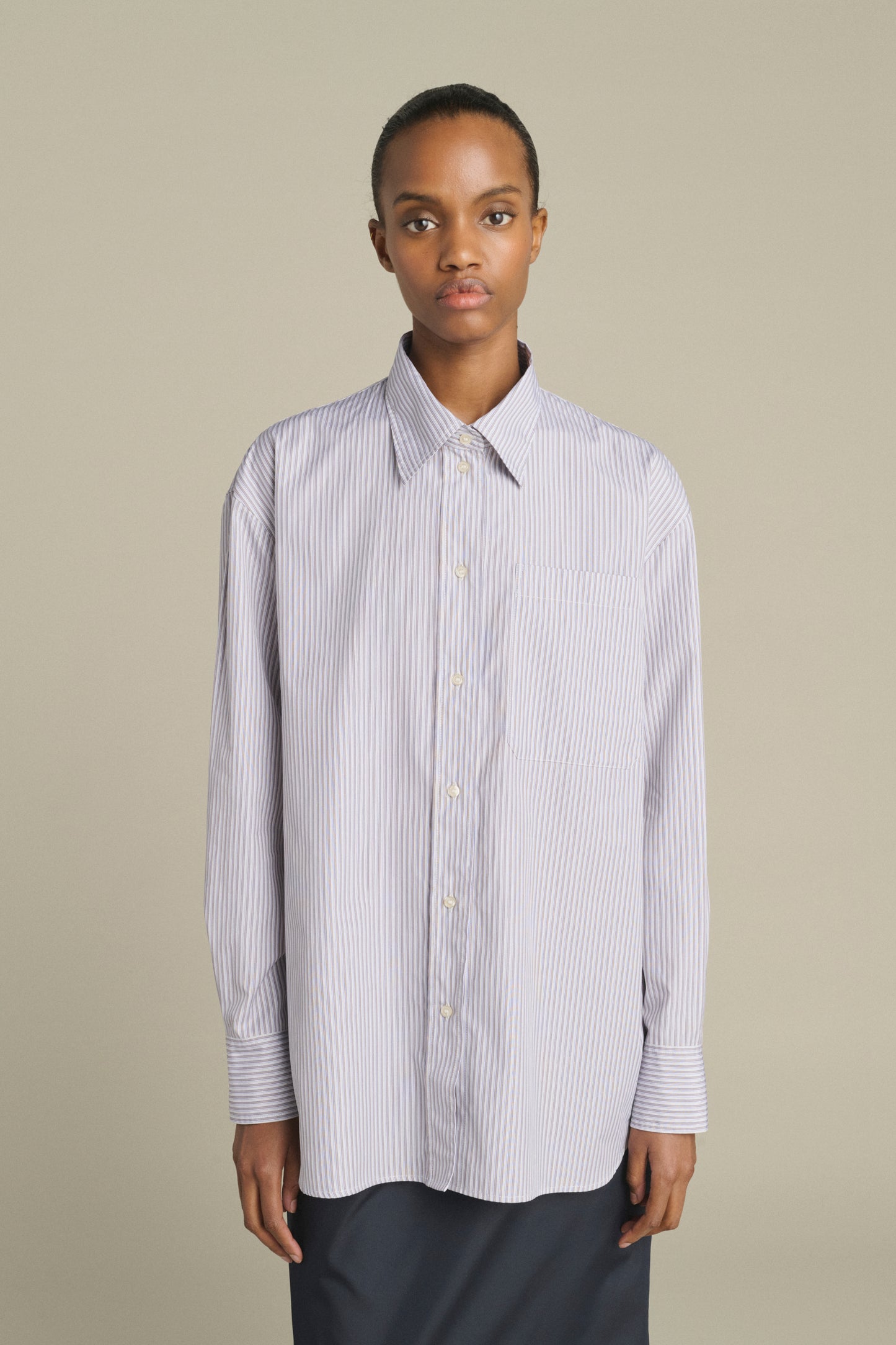 Chemise Carlotta - Bleu/Beige - Coton - Femme