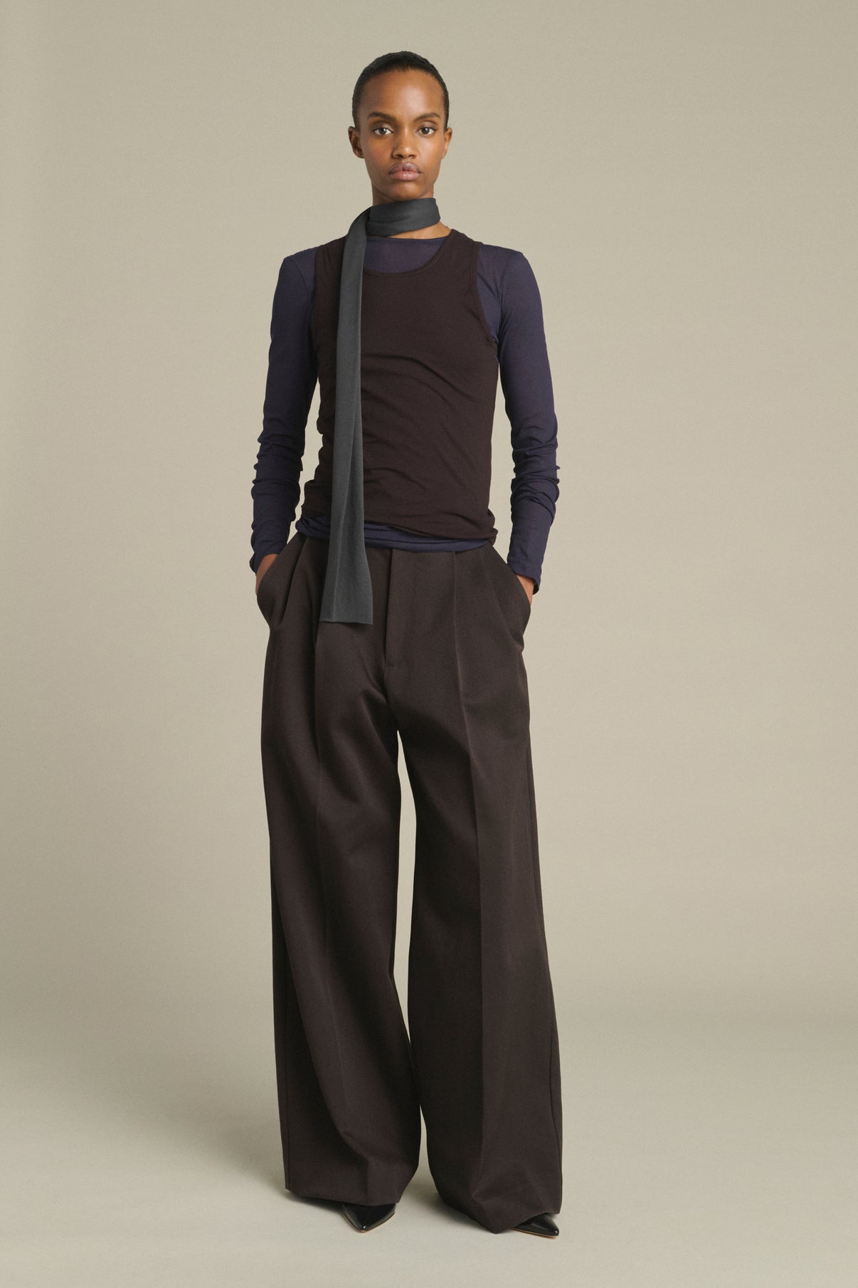 Écharpe Kola - Gris Anthracite Jersey de Coton - Soeur vue 3